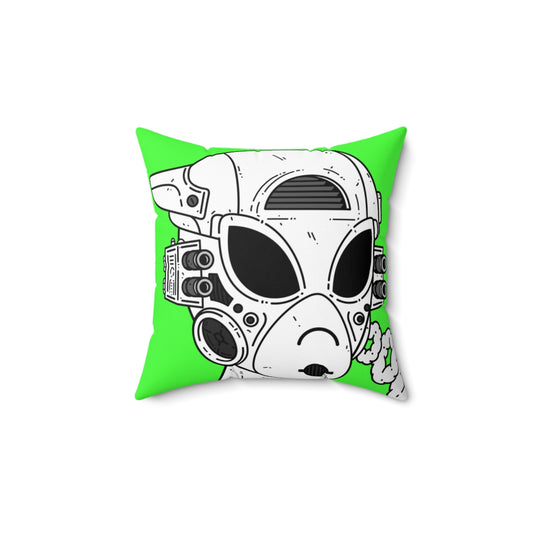 Gun Armored Blue Future Alien Cyborg Machine Visitor Spun Polyester Square Pillow