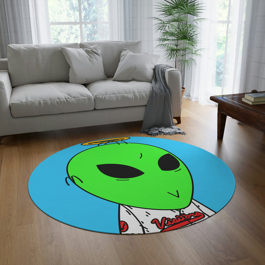 Angel Halo Green Visitor V Face Visi Jersey Round Rug - Visitor751