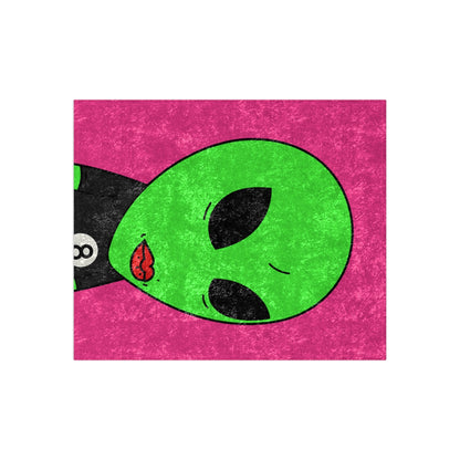 8 Ball Green Alien Lipstick Visitor Crushed Velvet Blanket