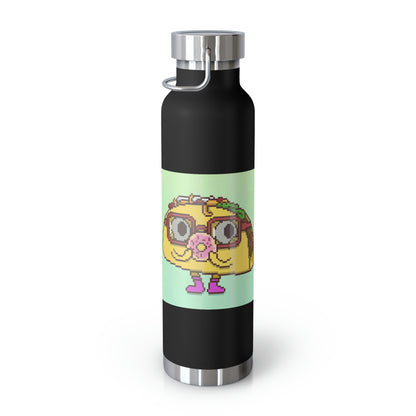 Donut Cartoon Taco Copper Vacuum Insulated Bottle, 22oz