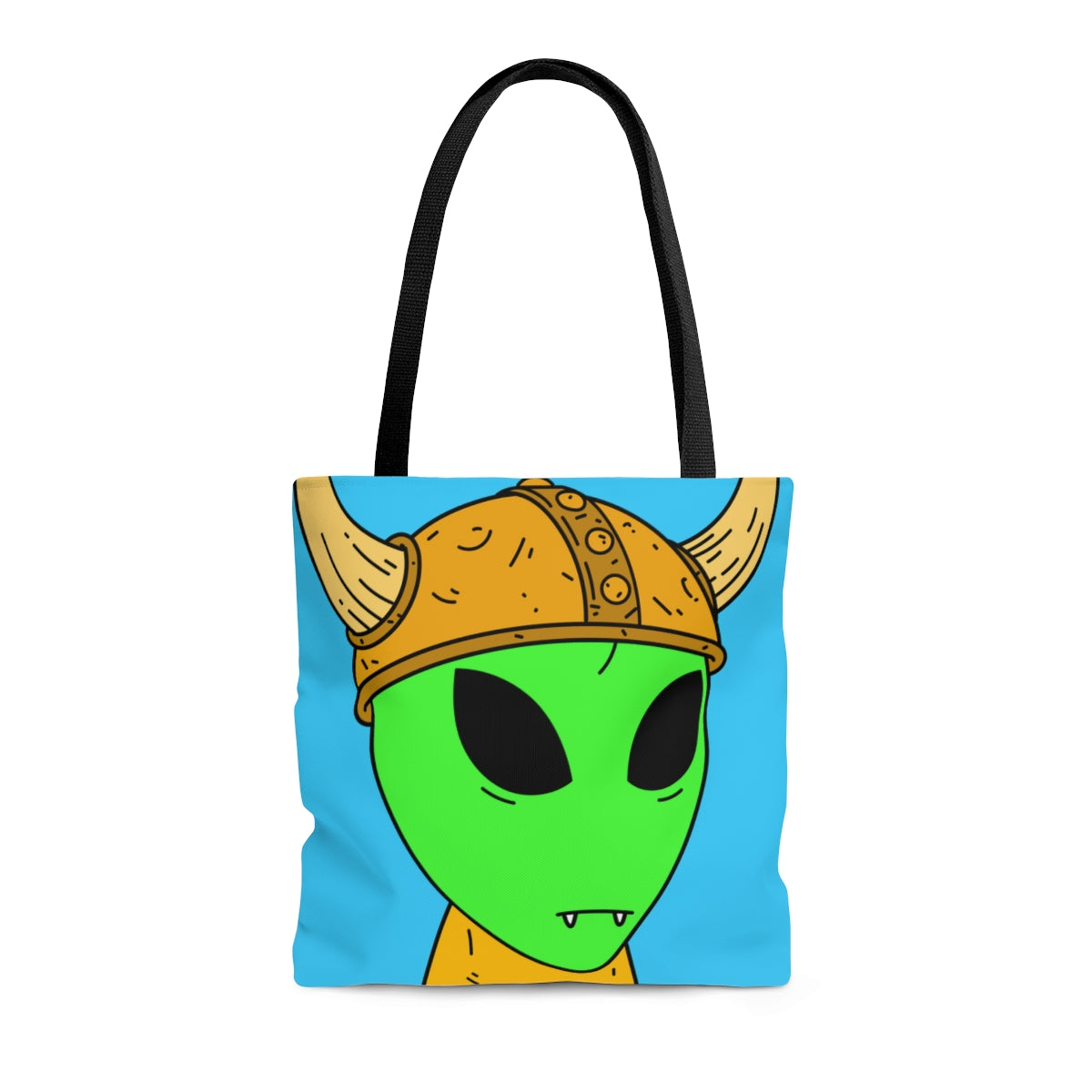 Viking Alien Visitor Sci fi Space Characer Cartoon AOP Tote Bag