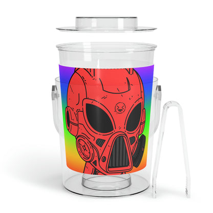 Pride Rainbow Robot Cyborg Alien Ice Bucket with Tongs