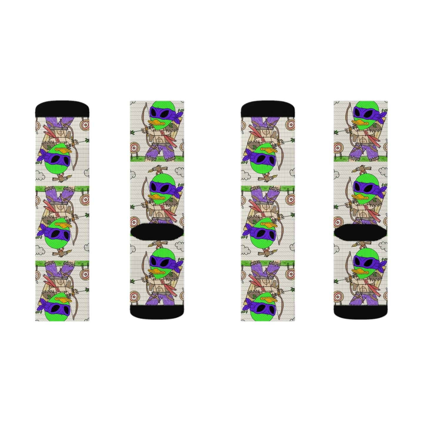 Archer Shooter Alien Bow Arrow Mark Hunter Visitor 751 Sublimation Socks