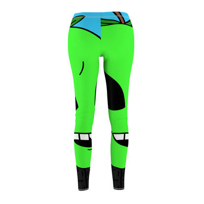 Green Apple Chipped tooth Visitor Smiling Women's Cut & Sew Casual Leggings (AOP)