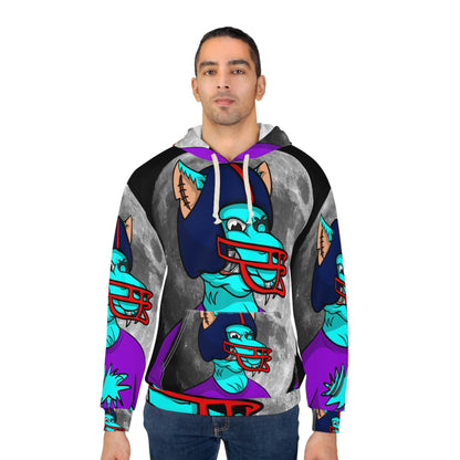 Foot Ball Luna Llena Hombre Lobo Americano Lobo Cyborg AOP Sudadera con capucha unisex 