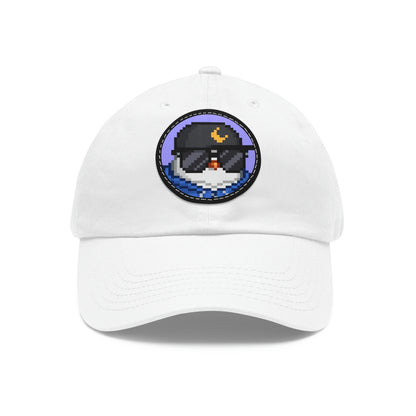 Owl Bird Moon Night Hawk Dad Hat with Leather Patch (Round)