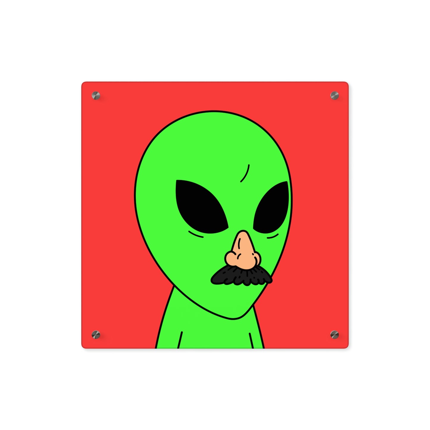 Green Visitor Alien Disguised Fake Nose Acrylic Wall Art Panels