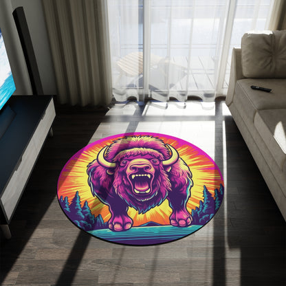 Alfombra redonda estilo Buffalo American Bison Graphic USA 