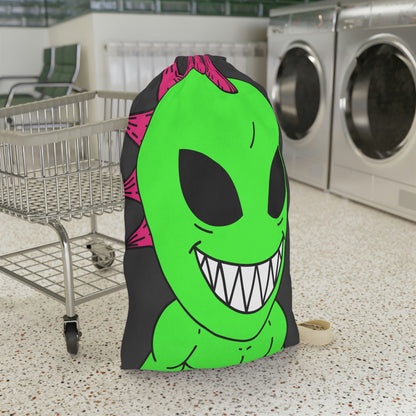 Spiked Pink Hair Muscle Alien Visitor Laundry Bag