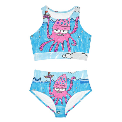 The Kraken Octopus Clean Graphic Sporty Bikini Set (AOP)