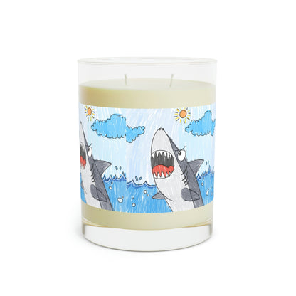 Shark Jaw Teeth Attack Ocean Sea Creature Scented Candle - Full Glass, 11oz