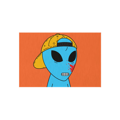 Blue Blood Visitor Alien Cartoon Outdoor Rug