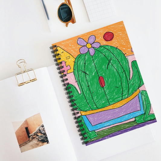 Desert Cactus Sumo Wrestler Graphic Spiral Notebook - Ruled Line