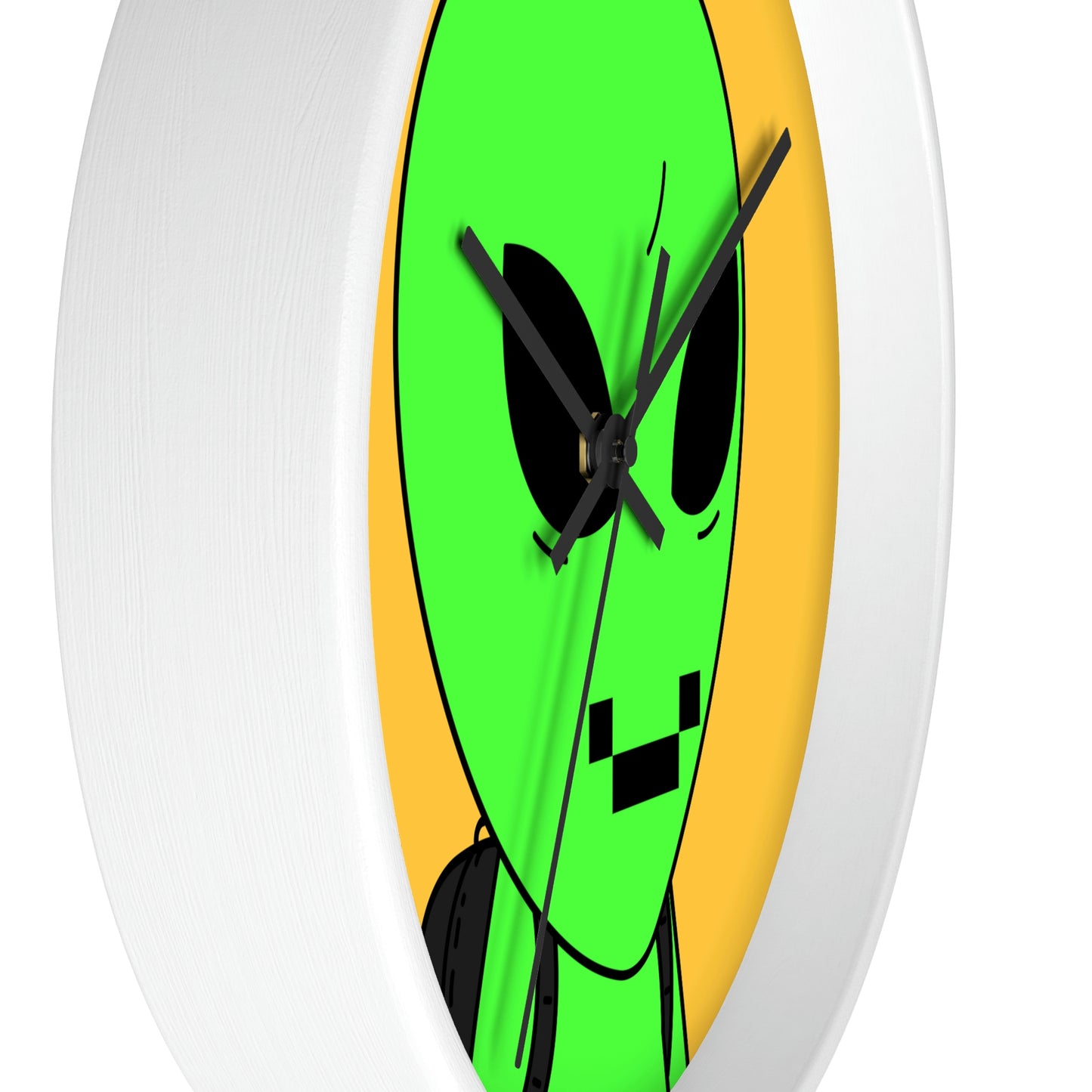 Digital Face Green Apple Head Visitor Wall clock