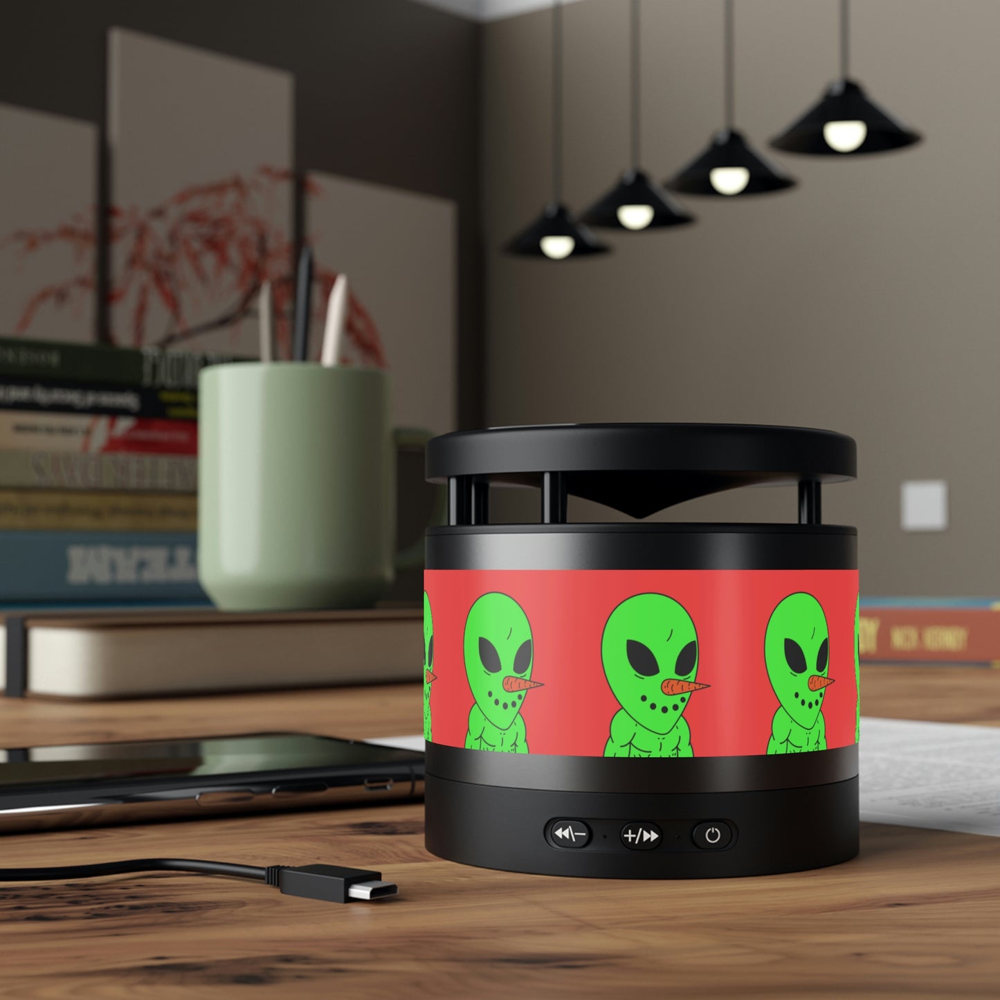 Veggie Visi Alien Vegetable Visitor Metal Bluetooth Speaker and Wireless Charging Pad