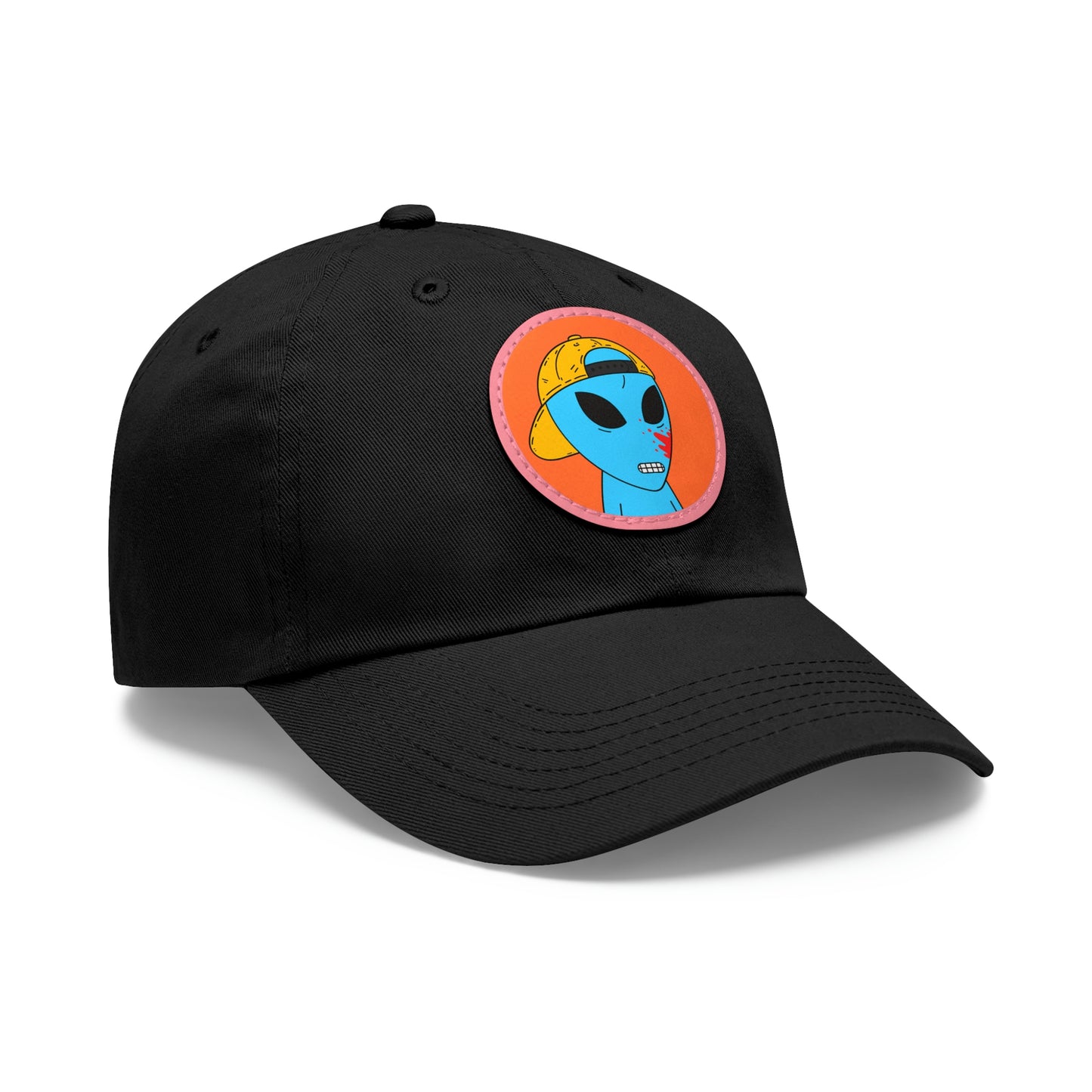 Blue Blood Alien Visitor Dad Hat with Leather Patch (Round)