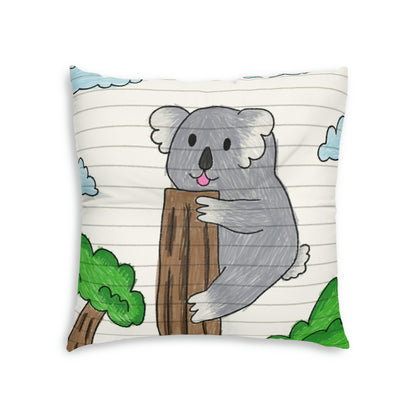 Koala Bear Animal Tree Climber Tufted Floor Pillow, Square