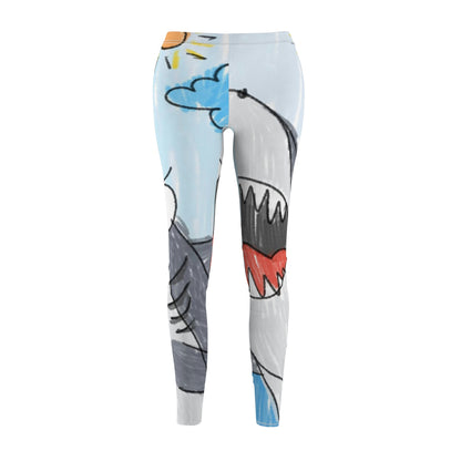 Shark Jaw Teeth Attack Ocean Sea Creature Women's Cut & Sew Casual Leggings