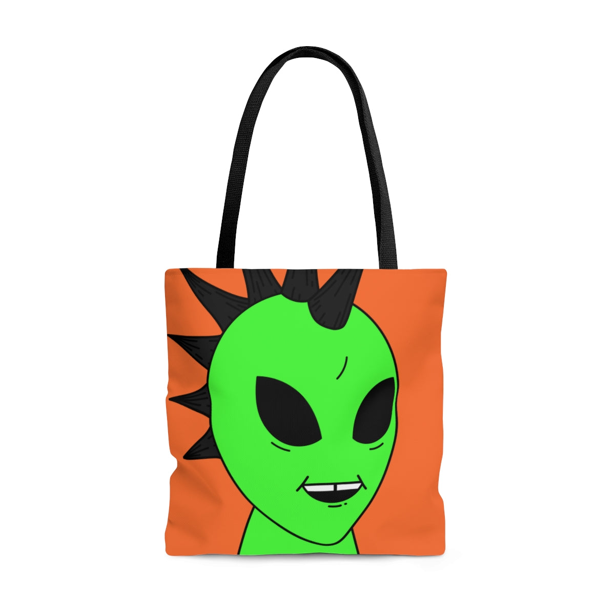 Black Hair Spiked Visitor Alien AOP Tote Bag