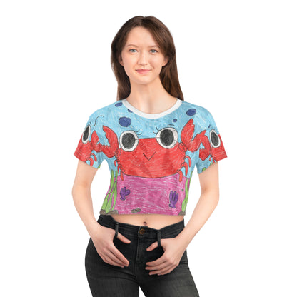 Lobster Crab Graphic Sea Lovers AOP Crop Tee