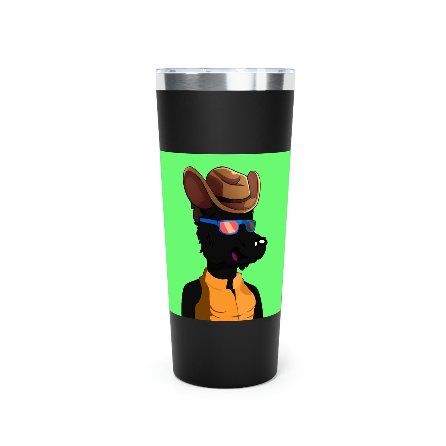 Cowgirl Wolf Cyborg Wolve Vaso aislado al vacío de cobre, 22 oz