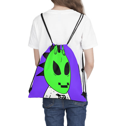 Vaca Verde Alien Spike Cabello negro Sonrisa digital Visitante al aire libre Mochila saco