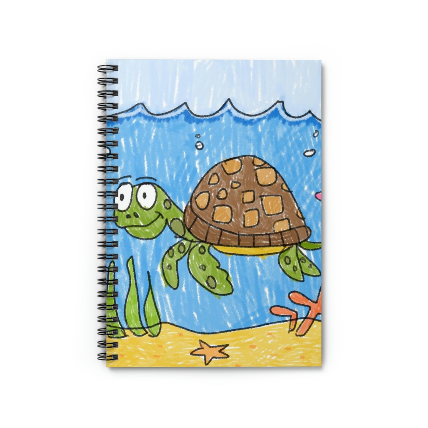 Sea Turtle Beach Sand Ocean Spiral Notebook - Ruled Line