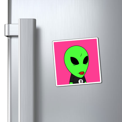 8 Ball Green Alien Lipstick Visitor Pool Player Game Magnets