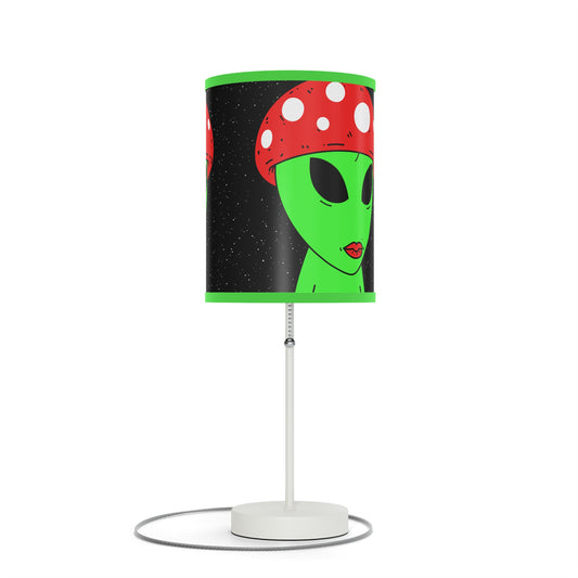 Mushroom Head Green Alien Visitor Lamp on a Stand, US|CA plug