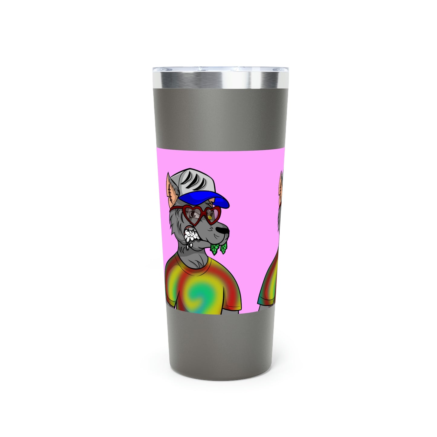 Valentine Heart Wolf Werewolve Tiedye Copper Vacuum Insulated Tumbler, 22oz