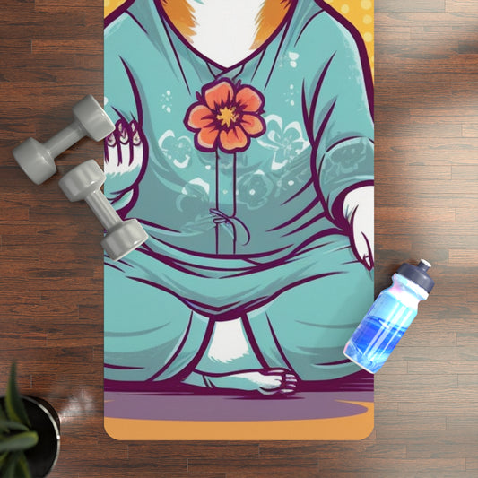Shiba Inu Yoga Cartoon Crypto Dog Japanese Namaste: Rubber Yoga Mat