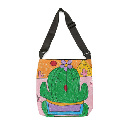 Desert Cactus Sumo Wrestler Graphic Adjustable Tote Bag (AOP)