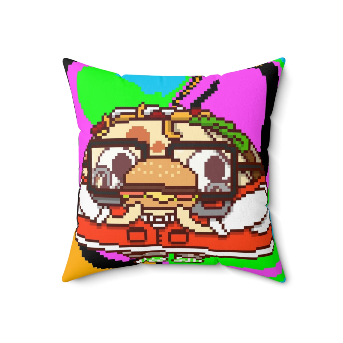 Burger Cooked Hungry Taco Spun Polyester Square Pillow