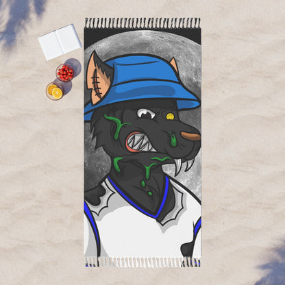 Black Wolf Full Moon Cyborg Werewolve Boho Beach Cloth