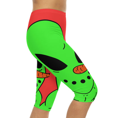 Leggings capri para mujer Veggie Visi Alien Vegetal Visitor (AOP) 