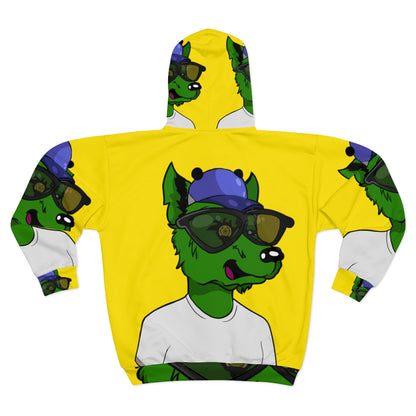 Werewolf Green Animal AOP Unisex Zip Hoodie