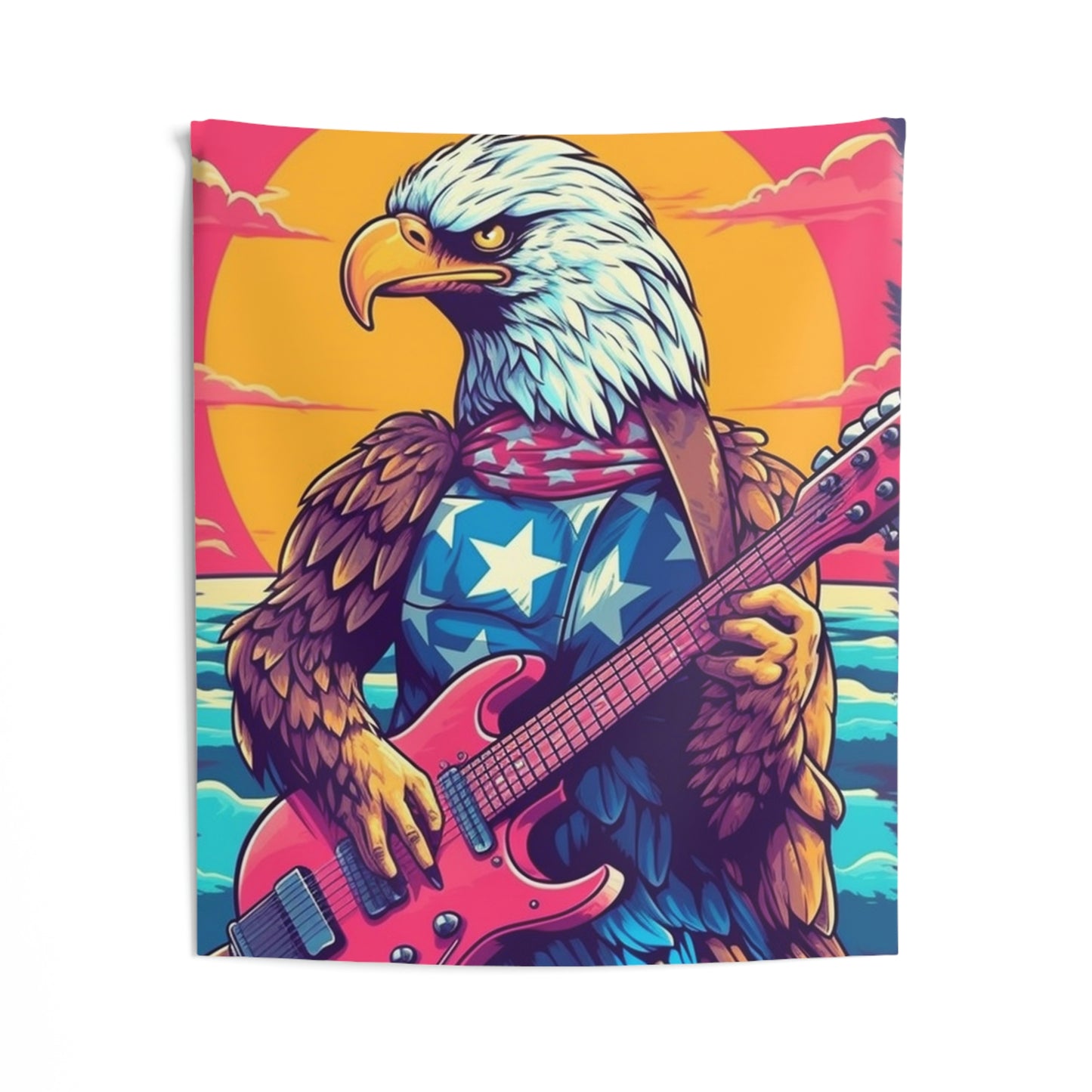 Bald Eagle from America, the Guitar Maestro Graphic Indoor Wall Tapestries