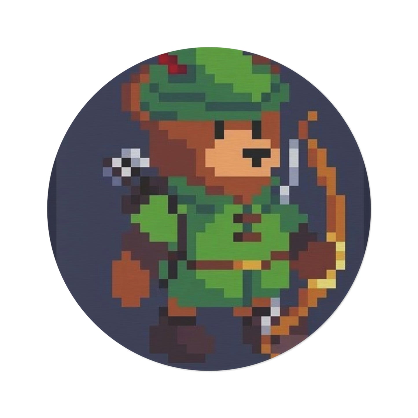 Robin Hood Hat Archer Bear Round Rug