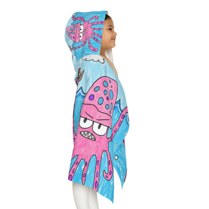 The Kraken Octopus Clean Graphic Youth Hooded Towel