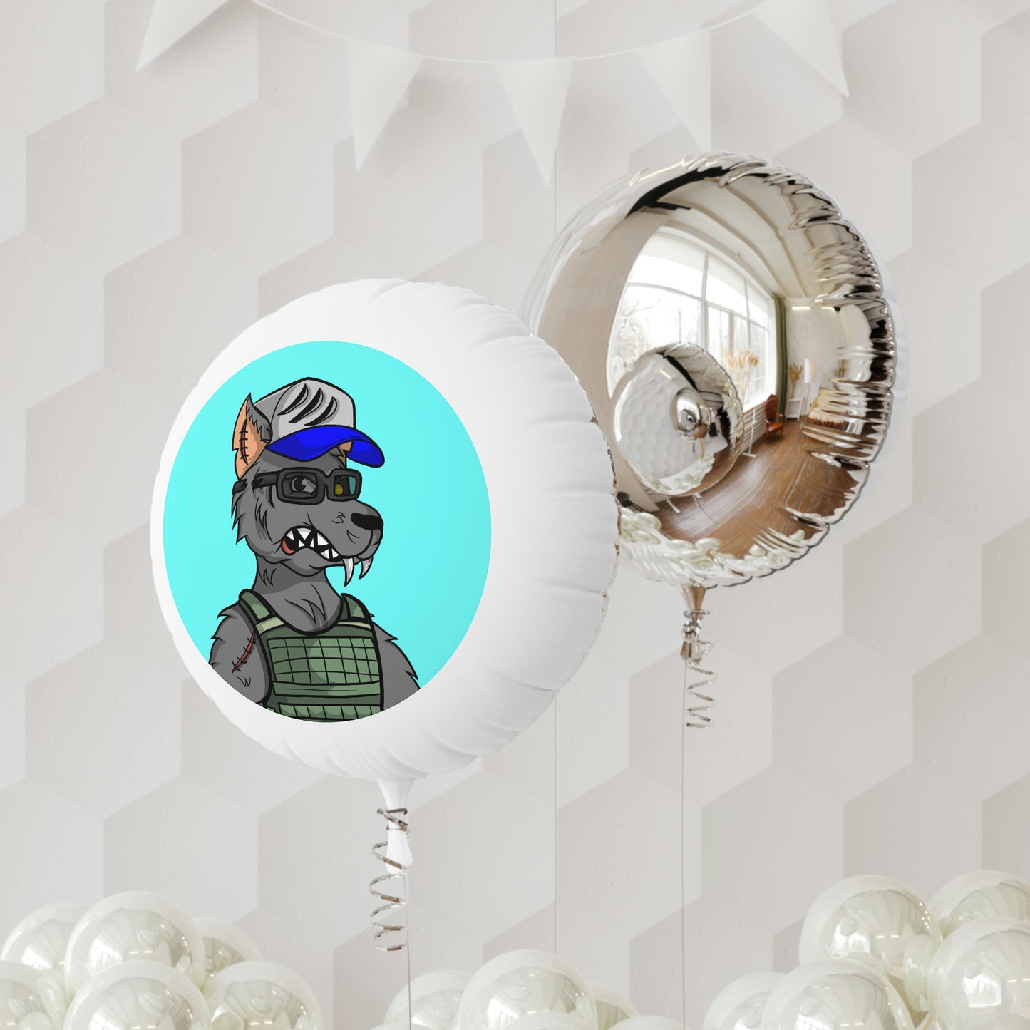 Army Vest Werewolve Cyborg Wolf Mylar Helium Balloon