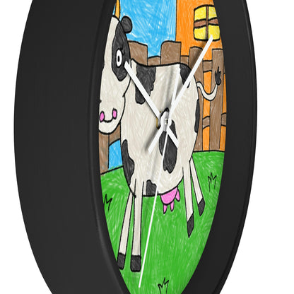 Cow Moo Farm Barn Animal Character Wall clock