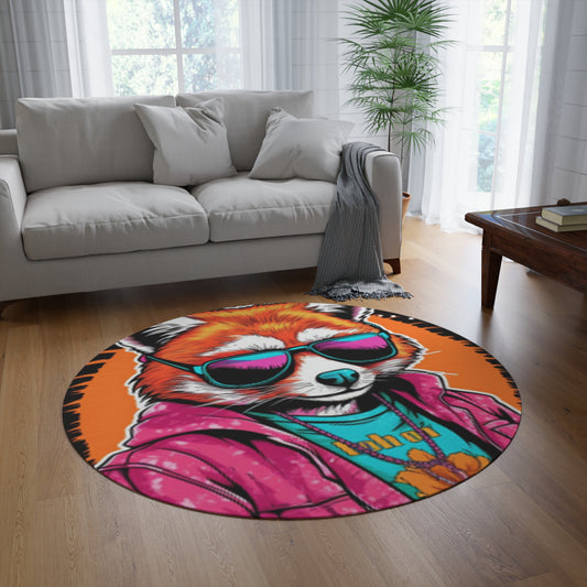 Red Panda Pop Culture Anime Cartoon Graphic Round Rug