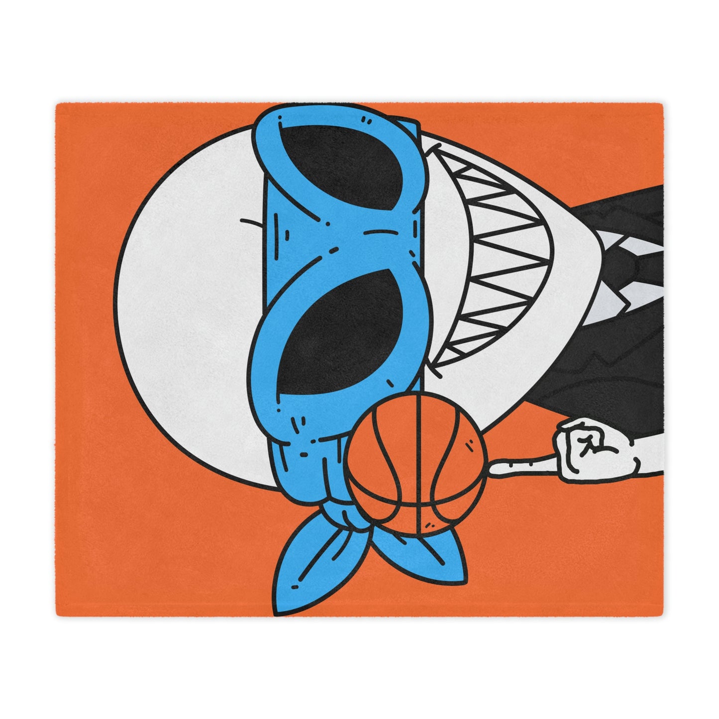 Alien BBall Sport Ninja Mask Naranja Baloncesto Minky Manta 