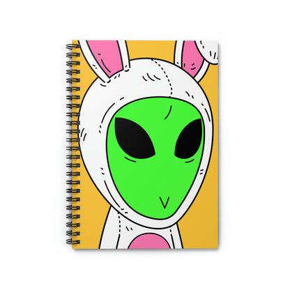 Bunny Easter Rabbit Alien Visitor Spiral Notebook - Ruled Line