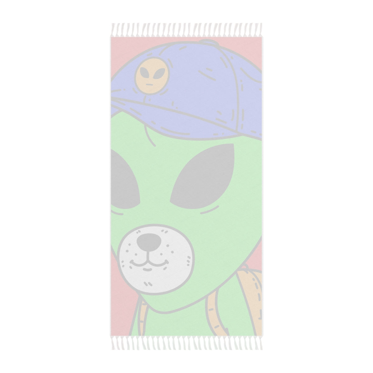 White Dog Bear Mouth Alien Green Visitor Yellow Backpack Blue Visi Hat Boho Beach Cloth