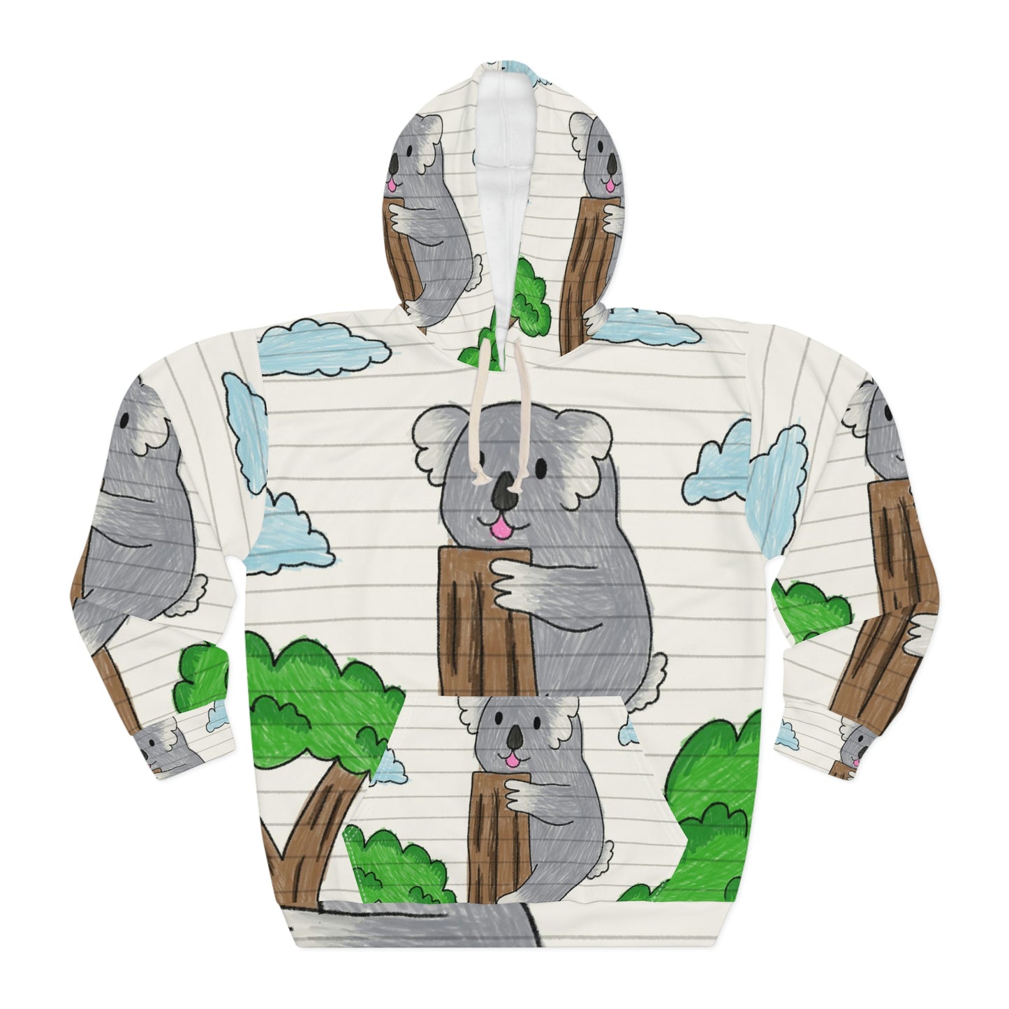 Koala Bear Animal Tree Climber AOP Unisex Pullover Hoodie