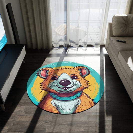 Quokka Cute Furry Fluffy Animal Graphic Round Rug