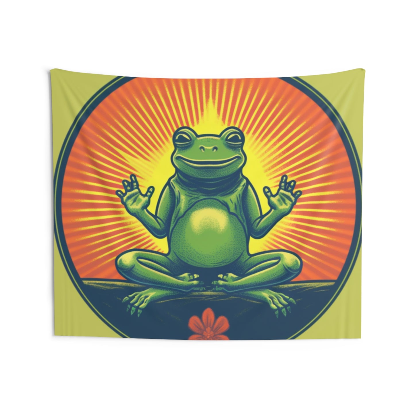 Yoga Frog Namaste Amphibian Relax Graphic Indoor Wall Tapestries