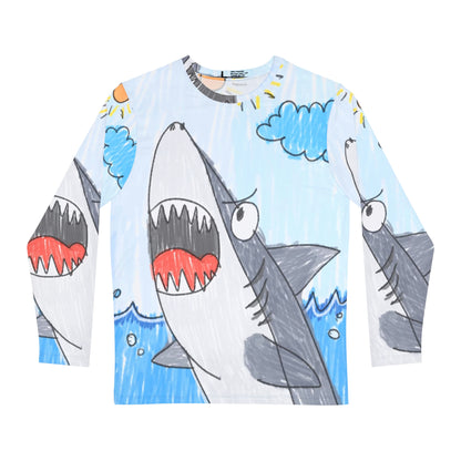 Shark Jaw Teeth Attack Ocean Sea Creature Men's Long Sleeve AOP Shirt