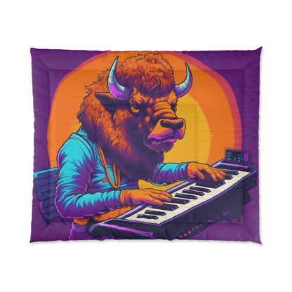 American Bison Buffalo PianoTeclado Reproductor de música Colcha 